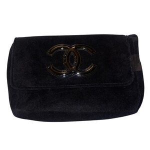 NWT CHANEL Authentic Precision Black Crossbody Bag Fleece Adjustable Strap COA